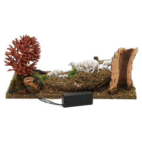 Scene with herdsman and LED fire, 10 cm nativity 4