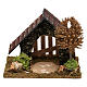 Cork hut with fence and tree Nativity scene 6 cm s1