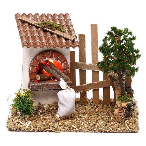Miniature oven with fence, for 8-10 nativity figures 1