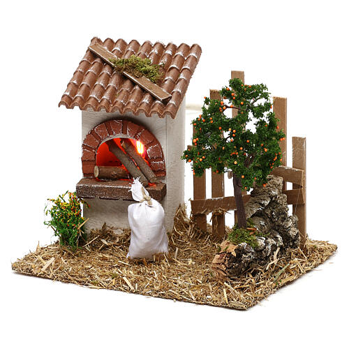 Miniature oven with fence, for 8-10 nativity figures 2