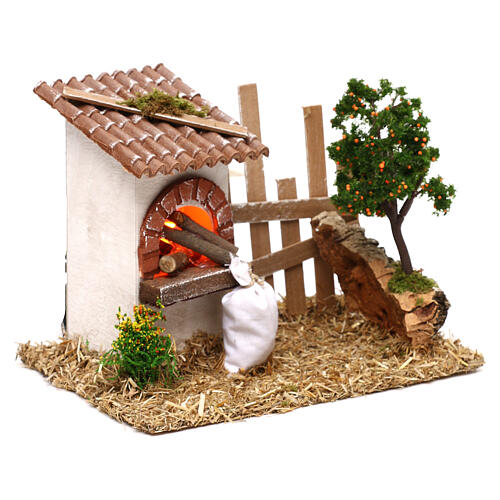 Miniature oven with fence, for 8-10 nativity figures 3