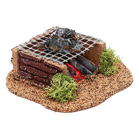 Grill with LED fire, for 10 cm nativity