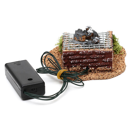Grill with LED fire, for 10 cm nativity 3