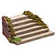 Miniature wooden staircase with moss for nativity, 5x20x15 cm s2