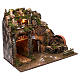 Mountain village landscape and lighted houses watermill, 45x60x35 cm s3