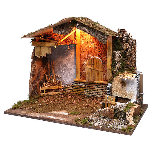 Barn stall with working fountain back window 45x60x35 cm, for 7-8 cm 2