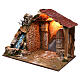 Stable with sloped roof working fountain 45x60x35 cm, for 8 cm nativity s2
