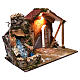 Stable with sloped roof working fountain 45x60x35 cm, for 8 cm nativity s3