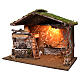 Nativity stable lighted and working mill 55x75x40 cm, for 10 cm nativity s2