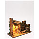 Illuminated setting with hut and side fountain in masonry 35x50x25 cm for Nativity scenes of 9 cm s3