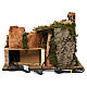Illuminated setting with hut and side fountain in masonry 35x50x25 cm for Nativity scenes of 9 cm s4