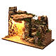 Stable lighted with side wall fountain 35x50x25 cm, for 9 cm nativity s2