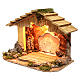 Illuminated hut with white background and sloping roof 35x50x25 cm for Nativity scenes of 7 cm s2