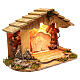 Illuminated hut with white background and sloping roof 35x50x25 cm for Nativity scenes of 7 cm s3