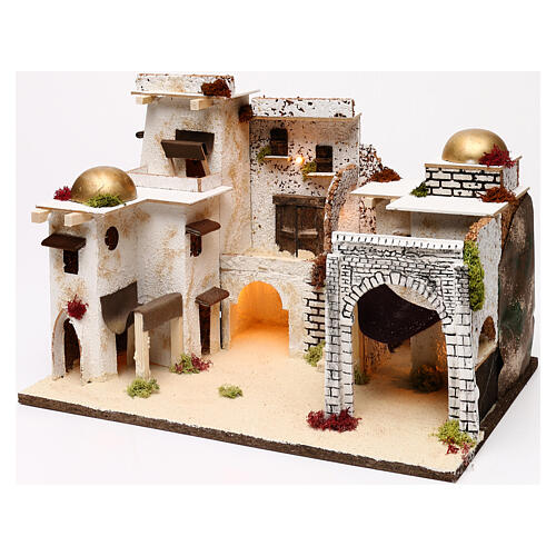 Krippenszene Landschaft arabischer Stil beleuchtet, 30x45x30 cm 3