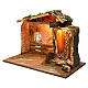 Lighted Nativity stable with window and haystacks 35x50x25 cm s3