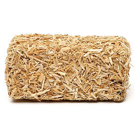 Miniature hay bale, rectangular 4x10x5 cm for 19 cm nativity