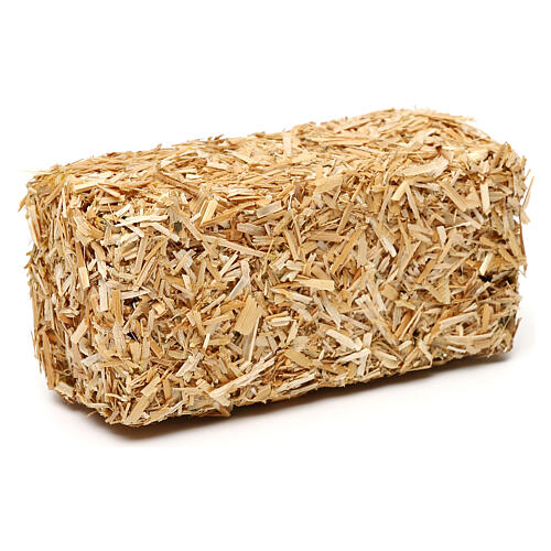 Miniature hay bale, rectangular 4x10x5 cm for 19 cm nativity 2