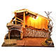 Nordic style hut with fence and lighting for Nativity scenes of 13 cm 30x40x20 cm s1