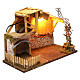 Nordic style hut with fence and lighting for Nativity scenes of 13 cm 30x40x20 cm s2