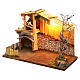 Nordic style hut with fence and lighting for Nativity scenes of 13 cm 30x40x20 cm s3