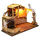 Nordic Nativity stable with fence illuminated, 13 cm nativity 30x40x20 cm s2