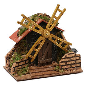 Miniature working windmill 15x15x10 cm, for 7 cm nativity