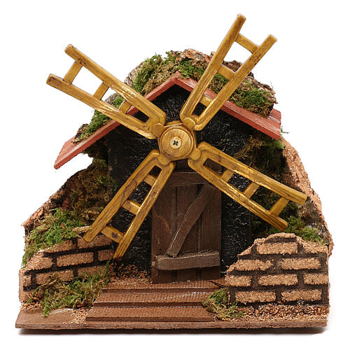 Miniature working windmill 15x15x10 cm, for 7 cm nativity 1