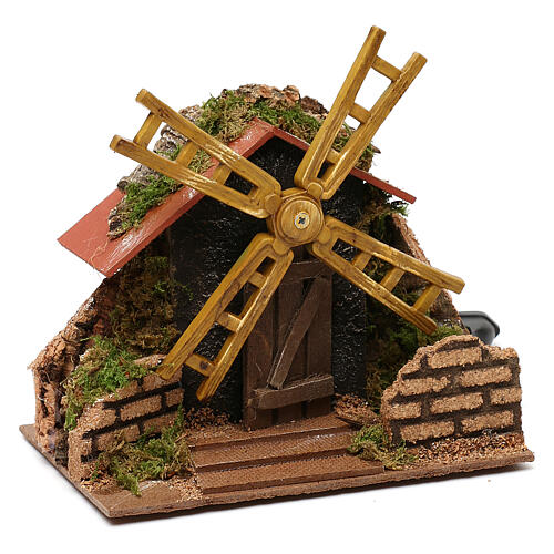 Miniature working windmill 15x15x10 cm, for 7 cm nativity 2