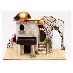 Casetta stile arabo ingresso con portico 20x30x15 cm per presepi 5 cm