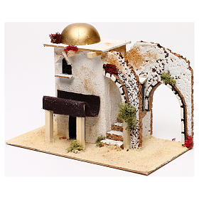 Casetta stile arabo ingresso con portico 20x30x15 cm per presepi 5 cm