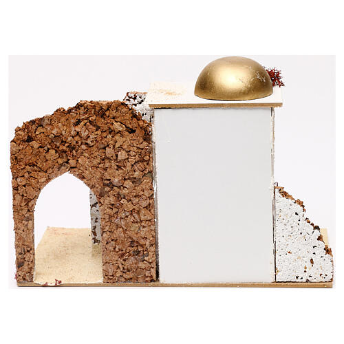 Domek w stylu arabskim z wejściem i portykiem, 20x30x15 cm, do szopek 5 cm 4