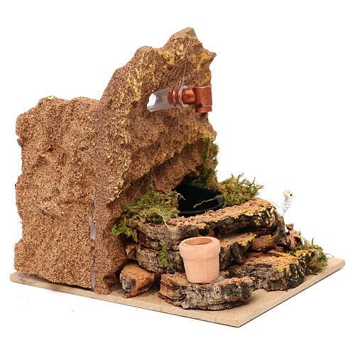 Working fountain with sheep and jar 10x10x15 cm, for 7 cm nativity 2