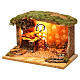 Stable with cork feeder and lighting 20x30x20 cm for Nativity scenes of 12 cm s2