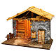 Cabana estilo nórdico com fenil em alvenaria 40x50x25 cm para presépio com figuras de 12 cm de altura média s3