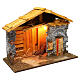Nativity stable in Nordic style with straw 40x50x25 cm, for 12 cm nativity s2