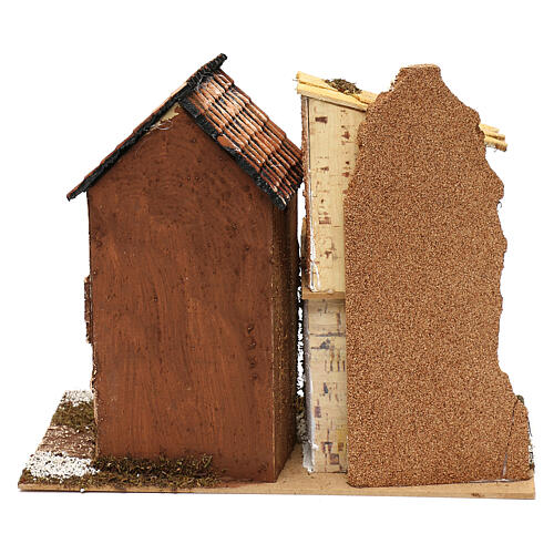 Two houses and stall 25x30x15 cm, for 6 cm nativity 4