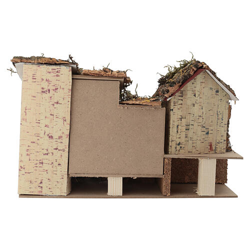 Krippenlandschaft Hütte mit Stall, 25x30x20 cm 4