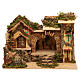 Village with central stable and houses 25x30x20 cm for Nativity scenes of 6 cm s1