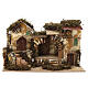 Bourgade avec étable central et maisons 25x30x20 cm pour crèche de 6 cm s1