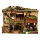 Village with mill and stall 25x30x20 cm, for 6 cm nativity s1