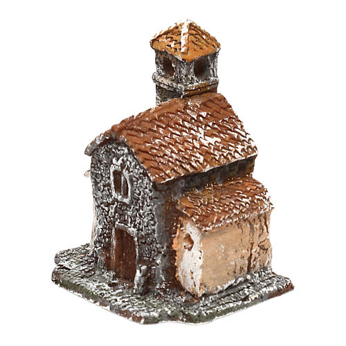 Casetta in resina con torre 5x5x5 cm presepe napoletano 3-4 cm 2