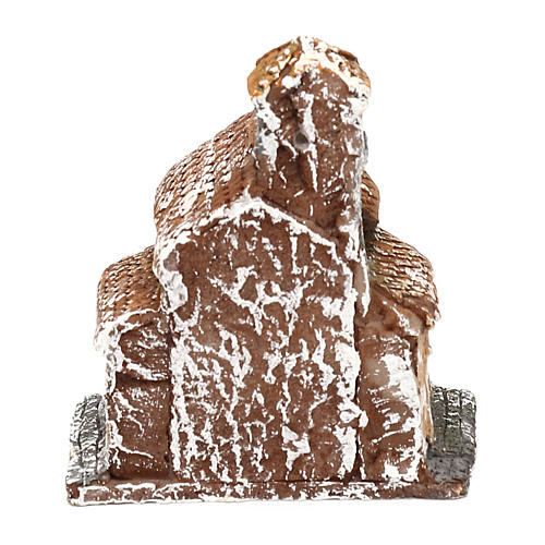 Casetta in resina con torre 5x5x5 cm presepe napoletano 3-4 cm 4
