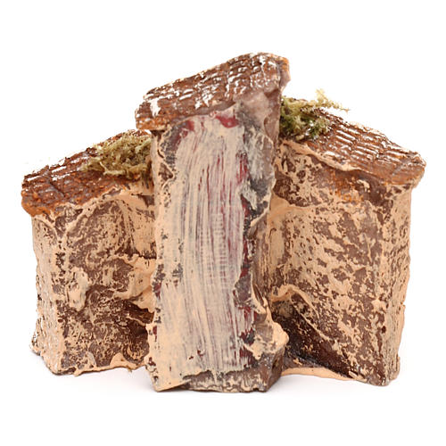 Casetta in resina con torre 5x5x5 cm presepe napoletano 3-4 cm 8