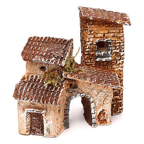 Borgo con arcata 10x10x10 cm presepe napoletano 3-4 cm 
