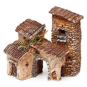 Borgo con arcata 10x10x10 cm presepe napoletano 3-4 cm 