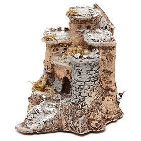 Castelo em resina 10x10x10 cm para presépio napolitano com figuras de 4 cm de altura média