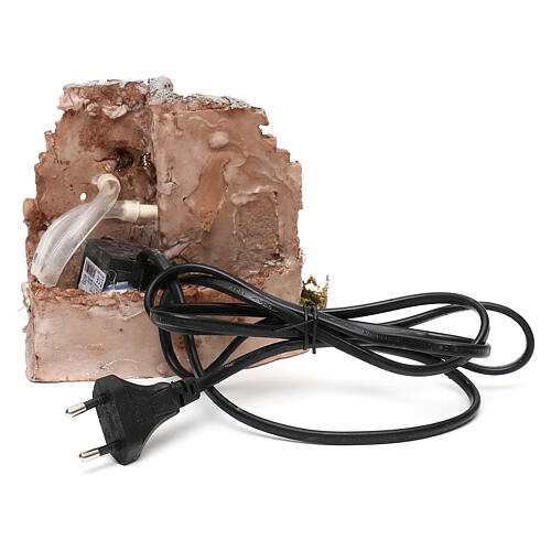 Podwójna działająca fontanna przy murze z cegły, 10x15x15cm, do szopek neapolitańskich 6-8 cm 4