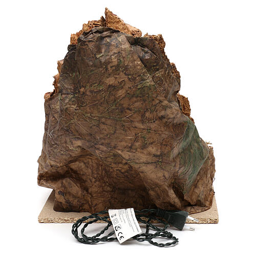Otoczenie w górskim zboczu, 35x30x40 cm, podświetlana szopka neapolitańska 4 cm 4