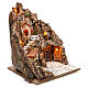 Neapolitan nativity village lighted 4-6 cm side staircase hallowed in mountain, 40x30x40 cm s3